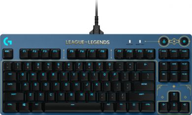 Logitech G PRO League of Legends Edition Tastatur USB QWERTY Deutsch Schwarz, Blau, Gold 